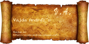 Vajda András névjegykártya